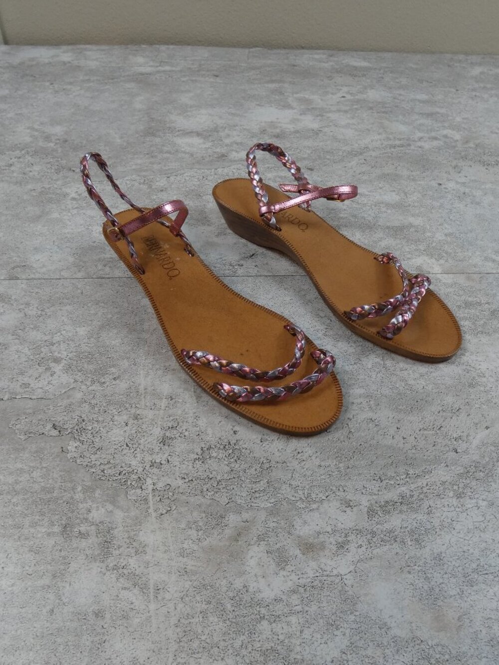 Bernardo Sandal Metallic Silver Dressy Made in Italy Leather